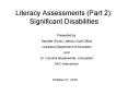 Literacy Assessments (Part 2): Significant Disabilities PowerPoint PPT Presentation