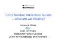 Copy Number Variants in Autism  PowerPoint PPT Presentation