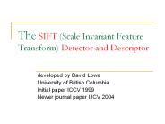 The SIFT (Scale Invariant Feature Transform) Detector and Descriptor