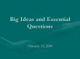 Big Ideas and Essential Questions PowerPoint PPT Presentation