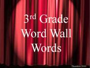 3rd Grade Word Wall Words