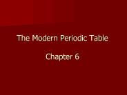 The Modern Periodic Table Chapter 6