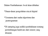 Dalam Pembahansan Awal akan dibahas