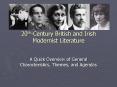 20th-Century British and Irish Modernist Literature PowerPoint PPT Presentation
