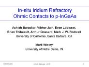 In-situ Iridium Refractory Ohmic Contacts to p-InGaAs