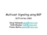 Multicast Signaling using BGP