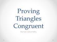 Proving Triangles Congruent