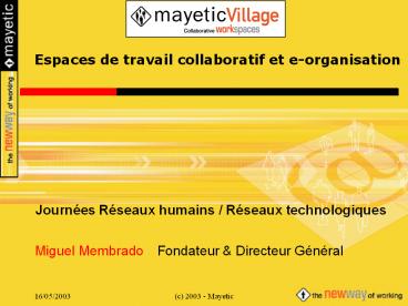 Espaces de travail collaboratif et e-organisation