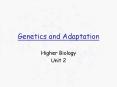 Genetics and Adaptation PowerPoint PPT Presentation