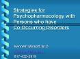 Strategies for Psychopharmacology with Persons who have Co-Occurring Disorders PowerPoint PPT Presentation