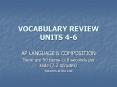 VOCABULARY REVIEW UNITS 4-6 PowerPoint PPT Presentation