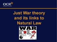 Just War theory and its links to