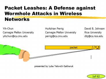 Yih-Chun HuAdrian Perrig      David B. Johnson