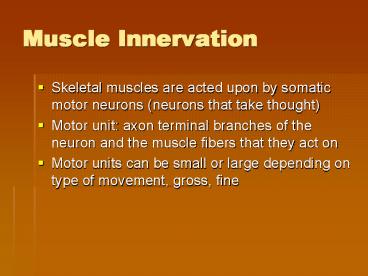 Muscle Innervation