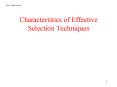 Characteristics of Effective Selection Techniques PowerPoint PPT Presentation