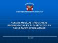 NUEVAS MEDIDAS TRIBUTARIAS PROMULGADAS EN EL MARCO DE LAS FACULTADES LEGISLATIVAS PowerPoint PPT Presentation
