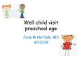 Well child visit preschool age PowerPoint PPT Presentation
