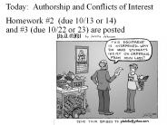 Today: Authorship and Conflicts of Interest