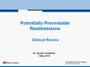 Potentially Preventable Readmissions