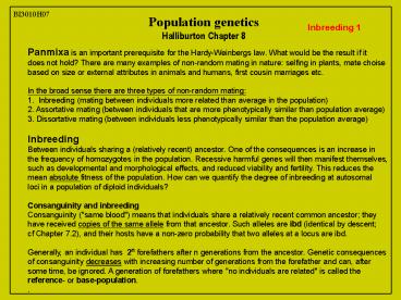 Population genetics