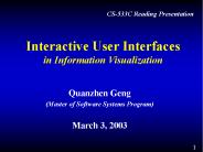 Interactive User Interfaces in Information Visualization