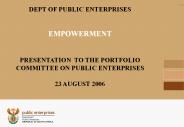 DEPT OF PUBLIC ENTERPRISES