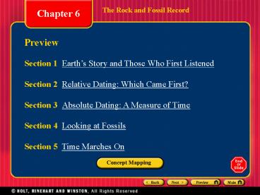 The Rock and Fossil Record