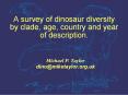 A survey of dinosaur diversity by clade, age, country and year of description. PowerPoint PPT Presentation
