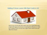 Get Bad Credit Home Loans in UK