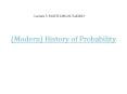 (Modern) History of Probability PowerPoint PPT Presentation