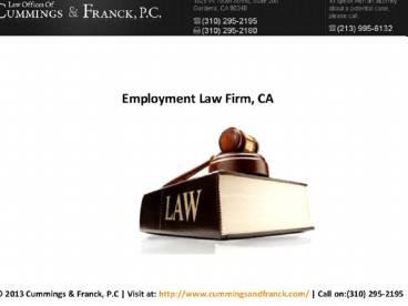 Employment Law Firm In California