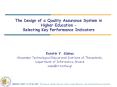 The Design of a Quality Assurance System in Higher Education  PowerPoint PPT Presentation