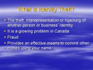 What is Identity Theft?