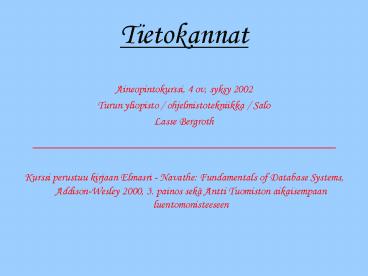 Tietokannat