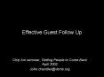 Effective Guest Follow Up PowerPoint PPT Presentation