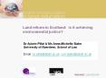 Land reform in Scotland: is it achieving environmental justice? PowerPoint PPT Presentation