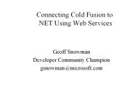 Connecting Cold Fusion to .NET Using Web Services