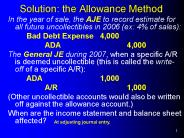 Solution: the Allowance Method