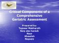 Critical Components of a Comprehensive Geriatric Assessment PowerPoint PPT Presentation