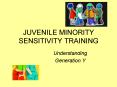 JUVENILE MINORITY SENSITIVITY TRAINING PowerPoint PPT Presentation