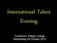 International Talent Evening PowerPoint PPT Presentation