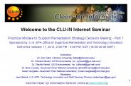 Welcome to the CLU-IN Internet Seminar