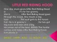 LITTLE RED RIDING HOOD PowerPoint PPT Presentation