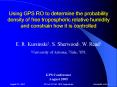 Using GPS RO to determine the probability density of free tropospheric relative humidity PowerPoint PPT Presentation