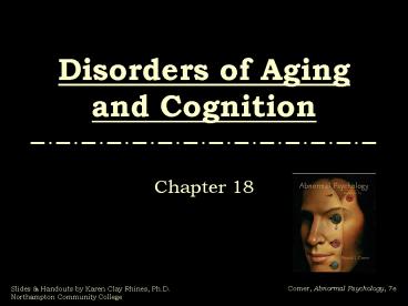 Comer, Abnormal Psychology, 7e