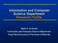 Information and Computer Science Department Research Profile PowerPoint PPT Presentation