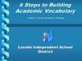 6 Steps to Building Academic Vocabulary Robert J. Marzano and Debra J. Pikening PowerPoint PPT Presentation