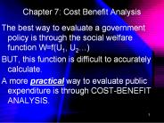 Chapter 7: Cost Benefit Analysis