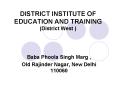 DISTRICT INSTITUTE OF EDUCATION AND TRAINING     (District West ) PowerPoint PPT Presentation