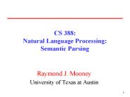 CS 388: Natural Language Processing: Semantic Parsing